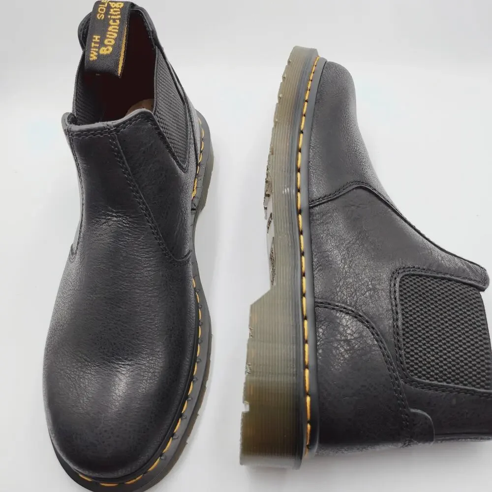 Mens Size 9 Dr. Martens Chelsea Boots 2976 Lo Oil Resistant Rogue Leather Black